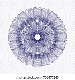 Blue money style emblem or rosette