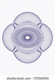 Blue money style emblem or rosette