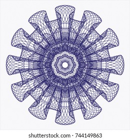 Blue money style rosette
