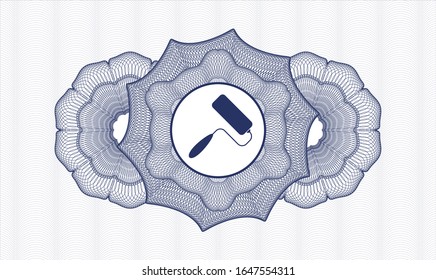Blue money style rosette with roller brush icon inside