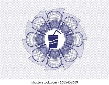 Blue money style rosette with soda icon inside