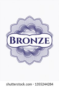 Blue money style rosette with text Bronze inside