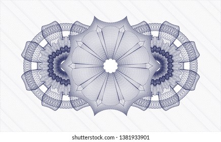 Blue money style rosette. Vector Illustration. Detailed.