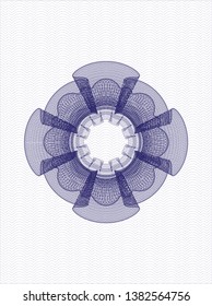 Blue money style rosette. Vector Illustration. Detailed.