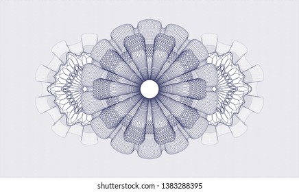 Blue money style rosette. Vector Illustration. Detailed.