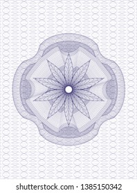 Blue money style rosette. Vector Illustration. Detailed.