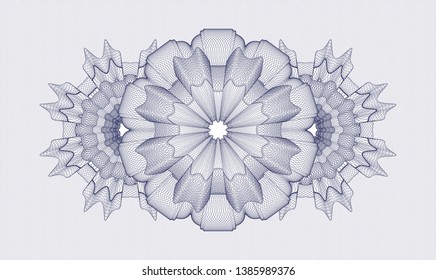 Blue money style rosette. Vector Illustration. Detailed.