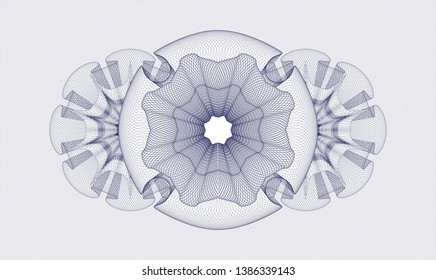Blue money style rosette. Vector Illustration. Detailed.