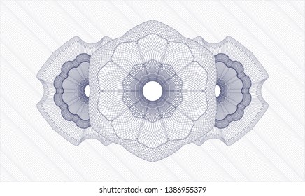 Blue money style rosette. Vector Illustration. Detailed.