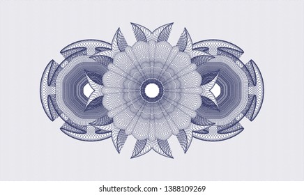 Blue money style rosette. Vector Illustration. Detailed.