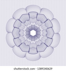 Blue money style rosette. Vector Illustration. Detailed.