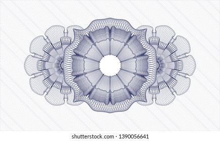 Blue money style rosette. Vector Illustration. Detailed.