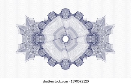 Blue money style rosette. Vector Illustration. Detailed.