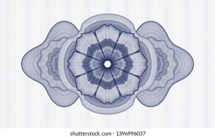 Blue money style rosette. Vector Illustration. Detailed.