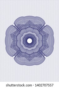 Blue money style rosette. Vector Illustration. Detailed.