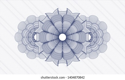 Blue money style rosette. Vector Illustration. Detailed.