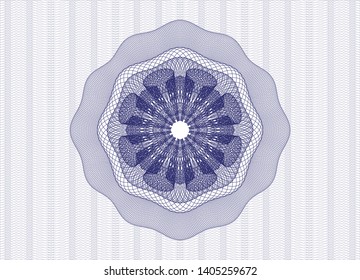 Blue money style rosette. Vector Illustration. Detailed.