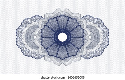 Blue money style rosette. Vector Illustration. Detailed.