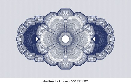 Blue money style rosette. Vector Illustration. Detailed.