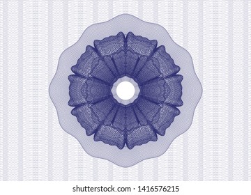Blue money style rosette. Vector Illustration. Detailed.