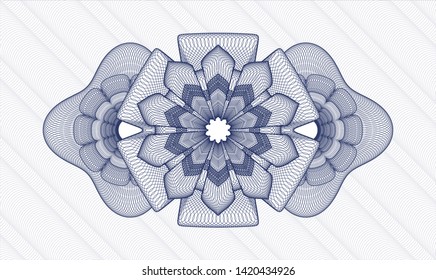 Blue money style rosette. Vector Illustration. Detailed.