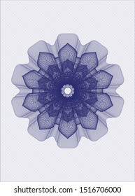 Blue money style rosette. Vector Illustration. Detailed.