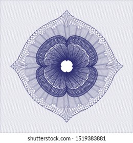 Blue money style rosette. Vector Illustration. Detailed.