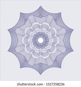 Blue money style rosette. Vector Illustration. Detailed.