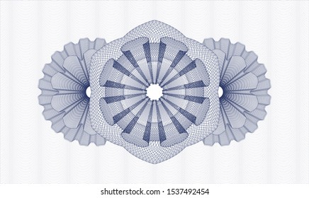 Blue money style rosette. Vector Illustration. Detailed.