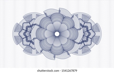 Blue money style rosette. Vector Illustration. Detailed.