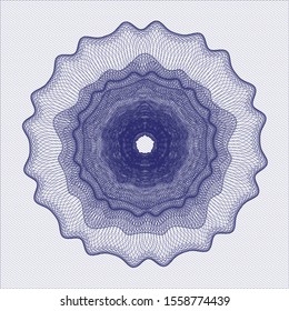 Blue money style rosette. Vector Illustration. Detailed.