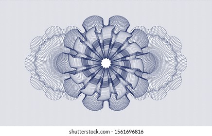 Blue money style rosette. Vector Illustration. Detailed.