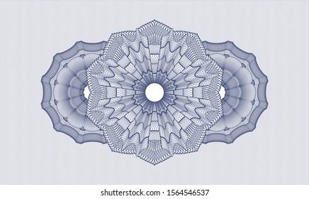 Blue money style rosette. Vector Illustration. Detailed.