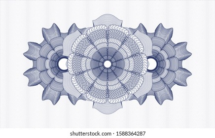 Blue money style rosette. Vector Illustration. Detailed.