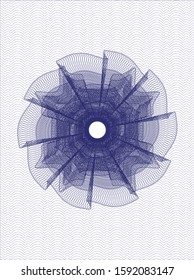 Blue money style rosette. Vector Illustration. Detailed.