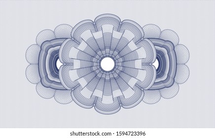 Blue money style rosette. Vector Illustration. Detailed.