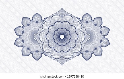 Blue money style rosette. Vector Illustration. Detailed.