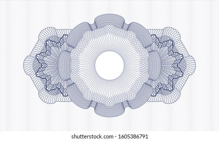 Blue money style rosette. Vector Illustration. Detailed.
