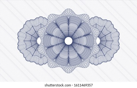 Blue money style rosette. Vector Illustration. Detailed.