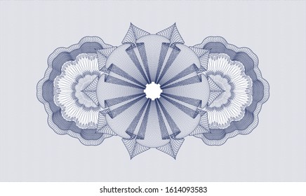 Blue money style rosette. Vector Illustration. Detailed.