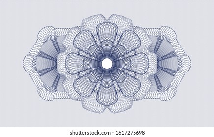 Blue money style rosette. Vector Illustration. Detailed.