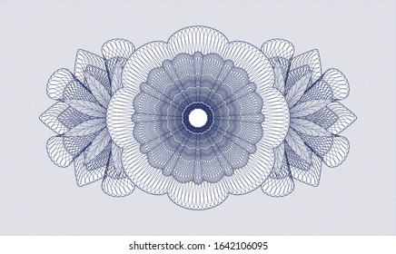 Blue money style rosette. Vector Illustration. Detailed.