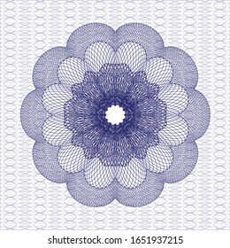 Rosette estilo dinero azul. Ilustración vectorial. Detallado.