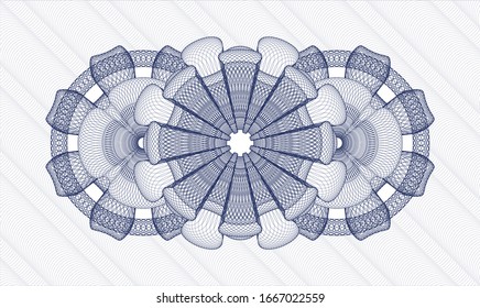 Rosette estilo dinero azul. Ilustración vectorial. Detallado.