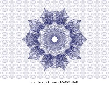 Rosette mit blauem Geld. Vektorillustration Illustration. Detaillierte Angaben.