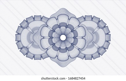 Blue money style rosette. Vector Illustration. Detailed.