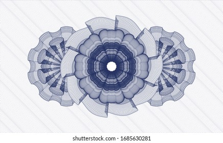 Rosette estilo dinero azul. Ilustración vectorial. Detallado.