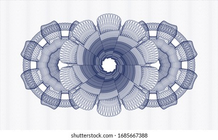 Rosette estilo dinero azul. Ilustración vectorial. Detallado.