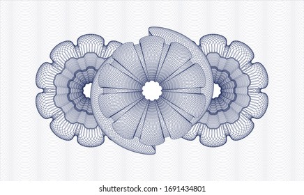 Blue money style rosette. Vector Illustration. Detailed.