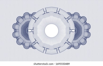 Blue money style rosette. Vector Illustration. Detailed.